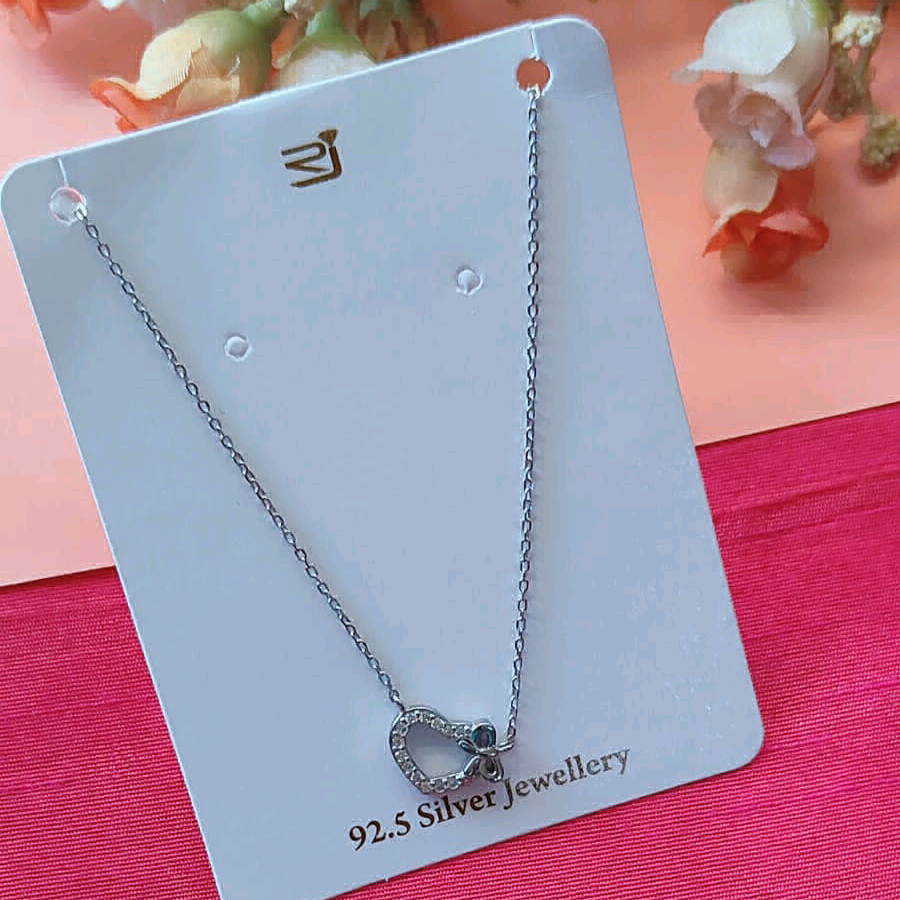 CZ Heart Pendant Necklace 